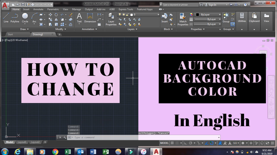 How to change the background colour in AutoCAD?