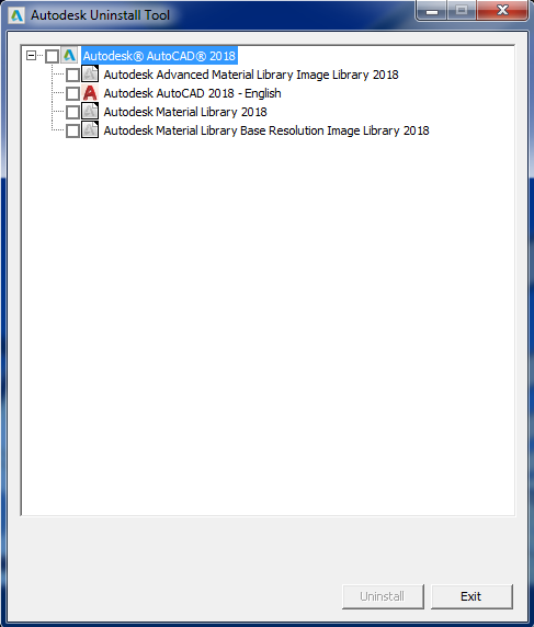 Select Autodesk product you want to Uninstall and click on unInstall.