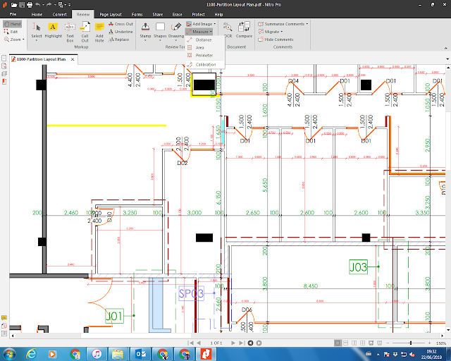 Calibrate pdf drawing with its scale to find other missing dimensions in the pdf drawings.