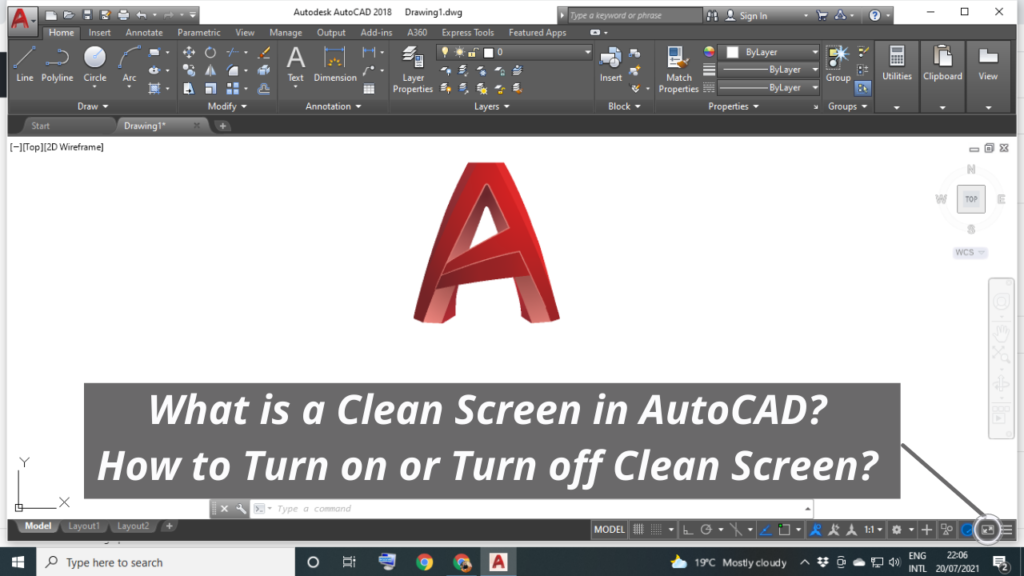 What is a Clean Screen in AutoCAD? How to Turn on or Turn off Clean Screen?